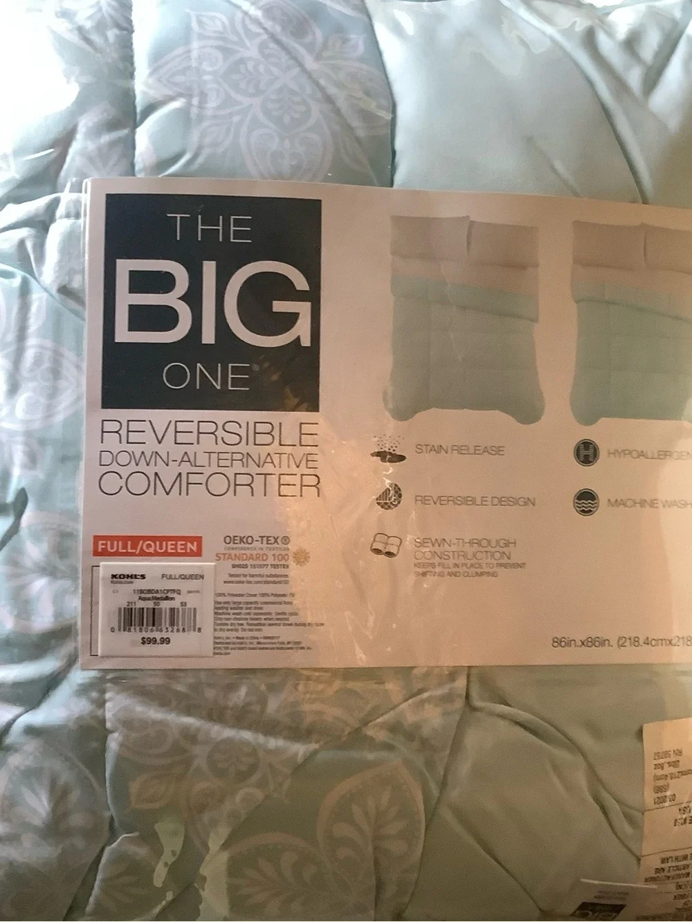 NWTs Gorgeous Comforter Full/ Queen AQUA Green Floral Design The Big One was $99